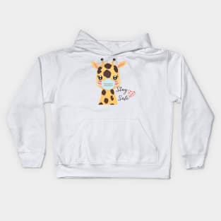 Stay Safe, Giraffe Kids Hoodie